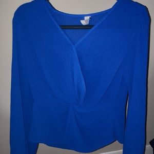 Long Sleeve Blue Blouse
